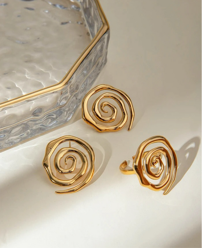 Infinity Loop Earrings and Ring Set set LUNARITY GARAGE   