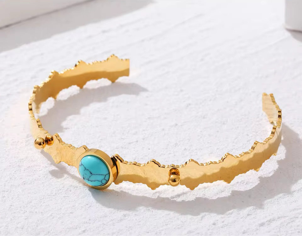 Minimalist Askew Azure Cuff bracelets LUNARITY GARAGE