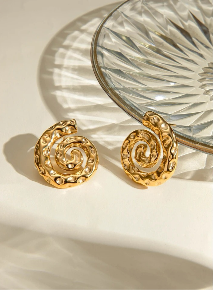 Spiral Hammered Grain Thread Earrings earrings LUNARITY GARAGE