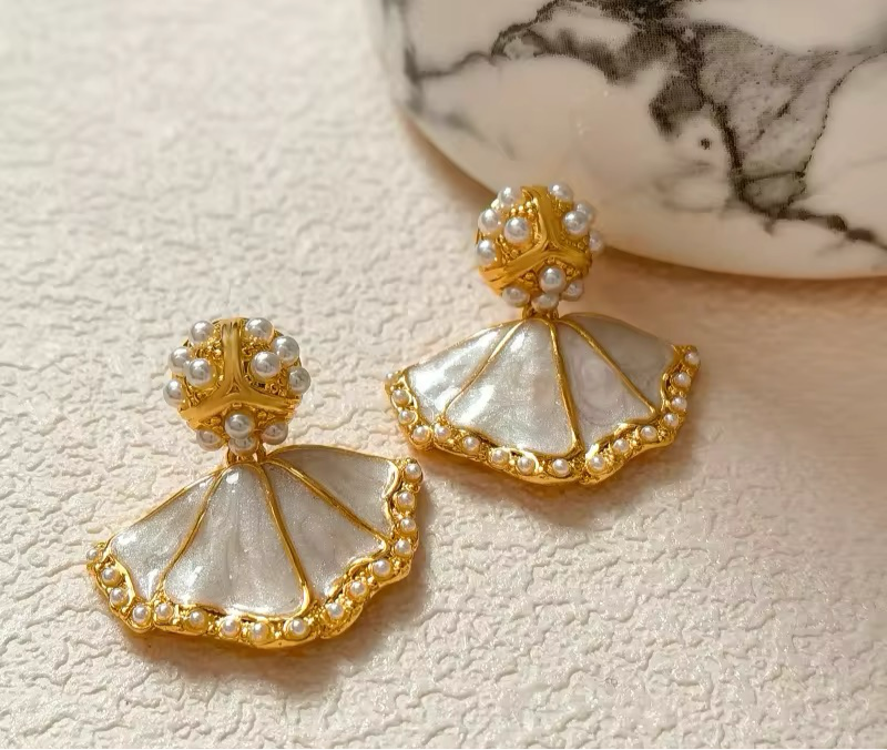 Mermaid Beauty Simulated Pearl Geometric Retro Drop Earring earrings LUNARITY GARAGE