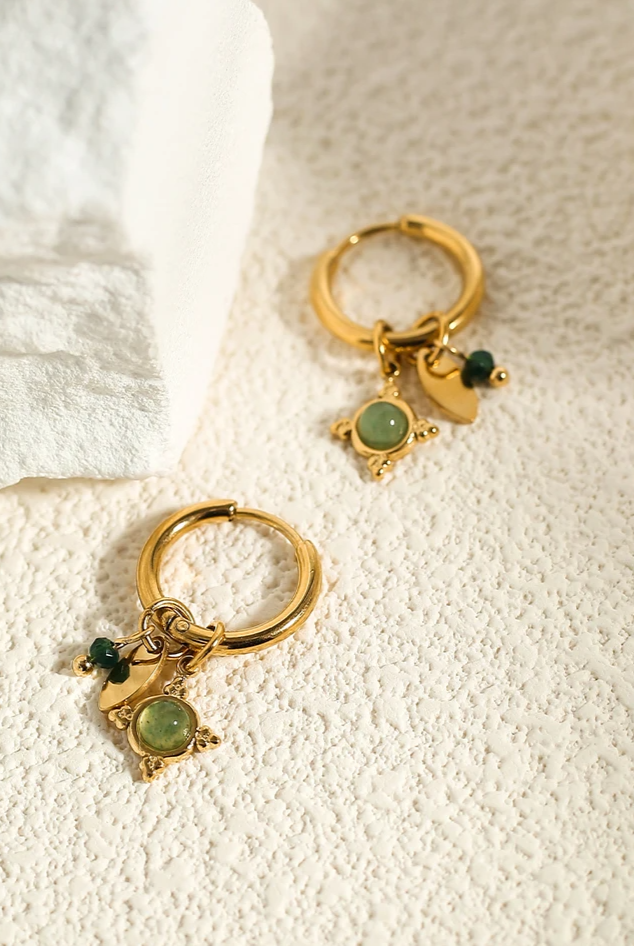 Everlasting Emerald Hoops earrings LUNARITY GARAGE   