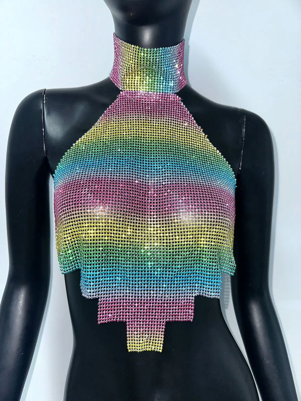 Colorful Metal Sequin Tank Top crop top LUNARITY GARAGE   