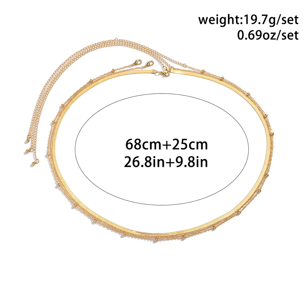 Minimalist Multi-Layer Metal Flat Snake Chain Waist Chain Sexy Bikini Summer Body Jewelry waist chain LUNARITY GARAGE   