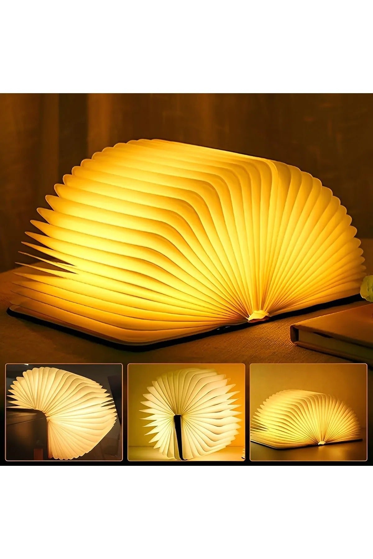 3D Folding Wooden Book Light Creative LED Night Light RGB Color USB Recharge Decor Bedroom Table Lamp for Kid Brithday Gifts Hot home decor LUNARITY GARAGE
