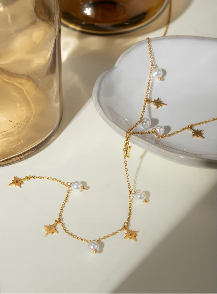 Eight-Star Pearl Y Necklace necklaces LUNARITY GARAGE   