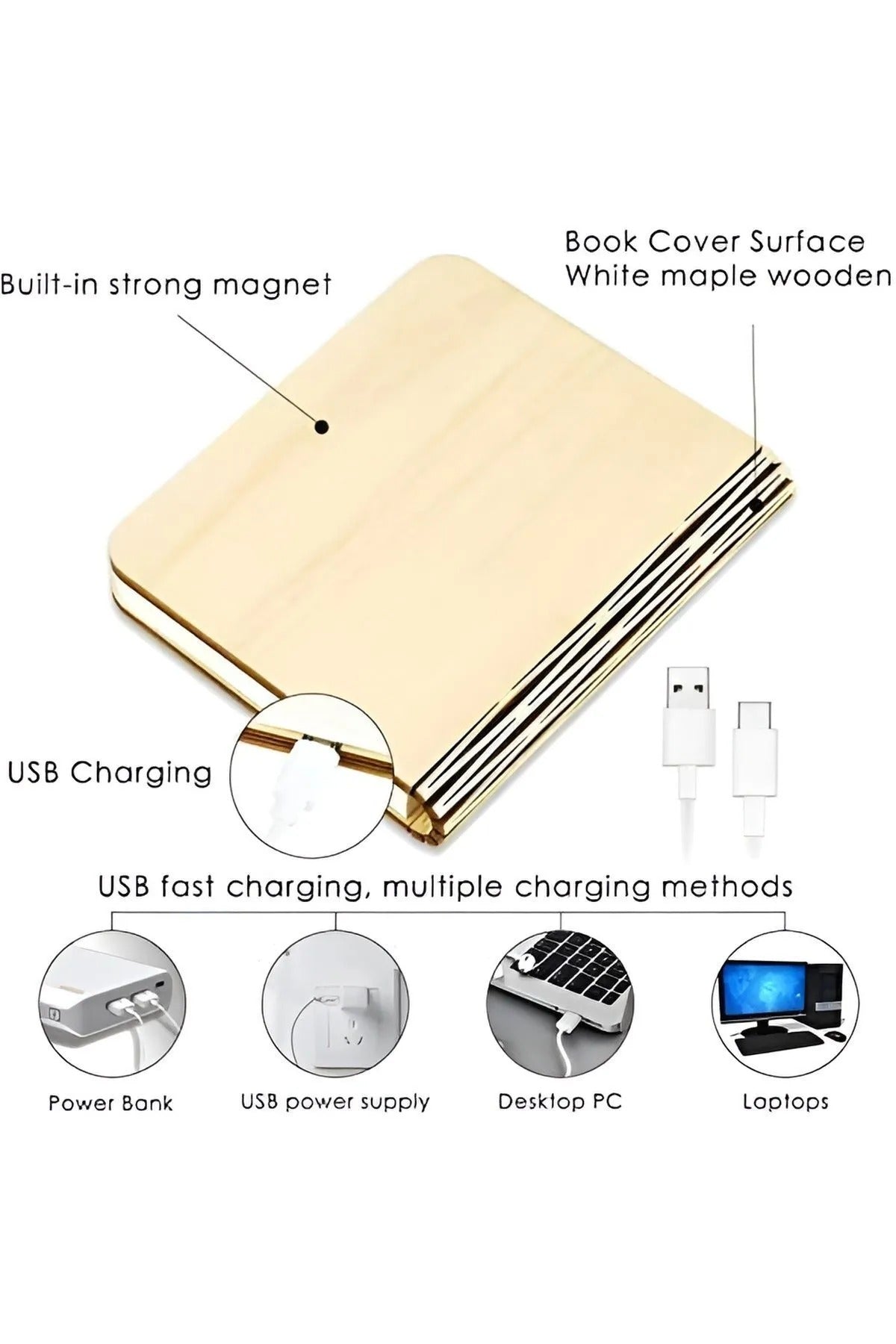 3D Folding Wooden Book Light Creative LED Night Light RGB Color USB Recharge Decor Bedroom Table Lamp for Kid Brithday Gifts Hot home decor LUNARITY GARAGE