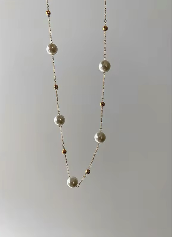 Minimalist Elegant Pearl Stainless Steel Ball Pendant Necklace necklaces LUNARITY GARAGE