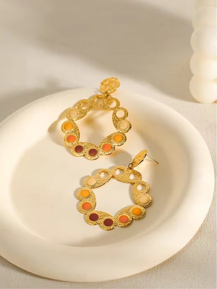 Vintage Gold Mosaic Earrings earrings LUNARITY GARAGE