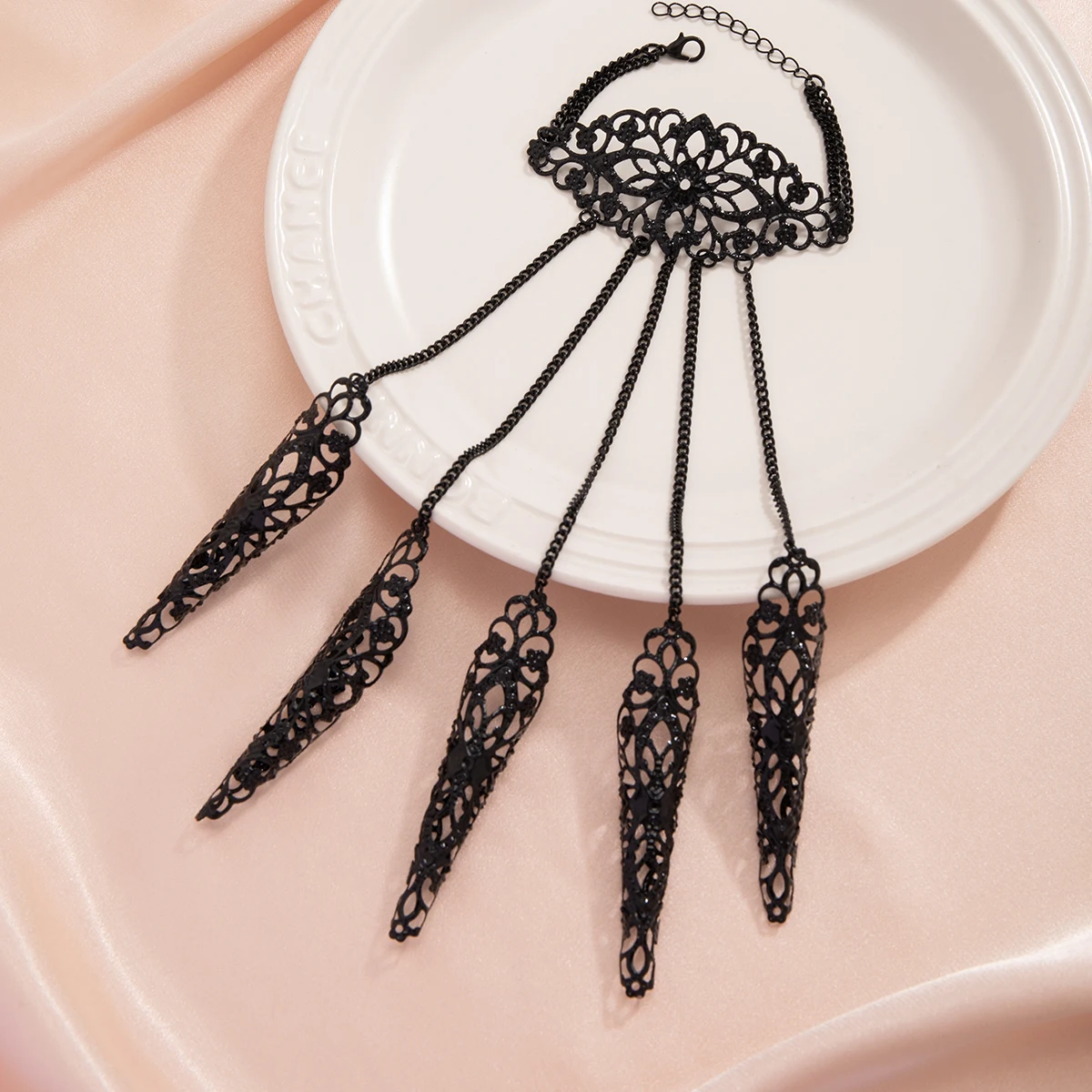 Creative Exaggerated Dubai Indian Finger Wrist Chain Bracelets - Y2K Steampunk Jewelry Finger Bracelet LUNARITY GARAGE