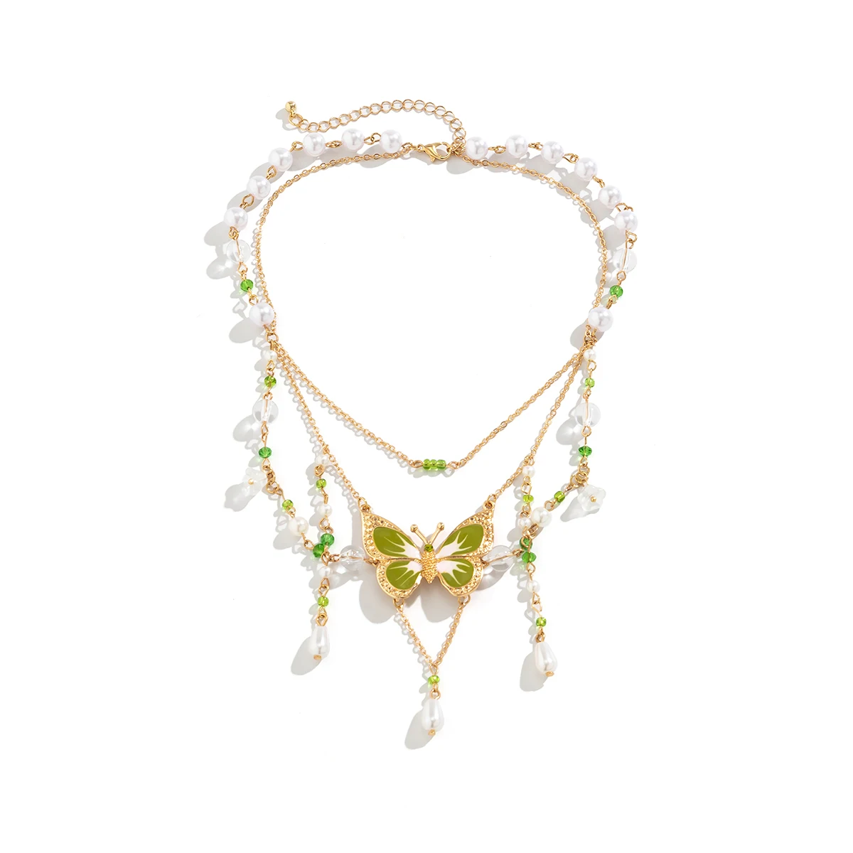 Gothic Mesh Metal Chain Choker with Colorful Big Butterfly Y2K Aesthetic Necklace necklaces LUNARITY GARAGE