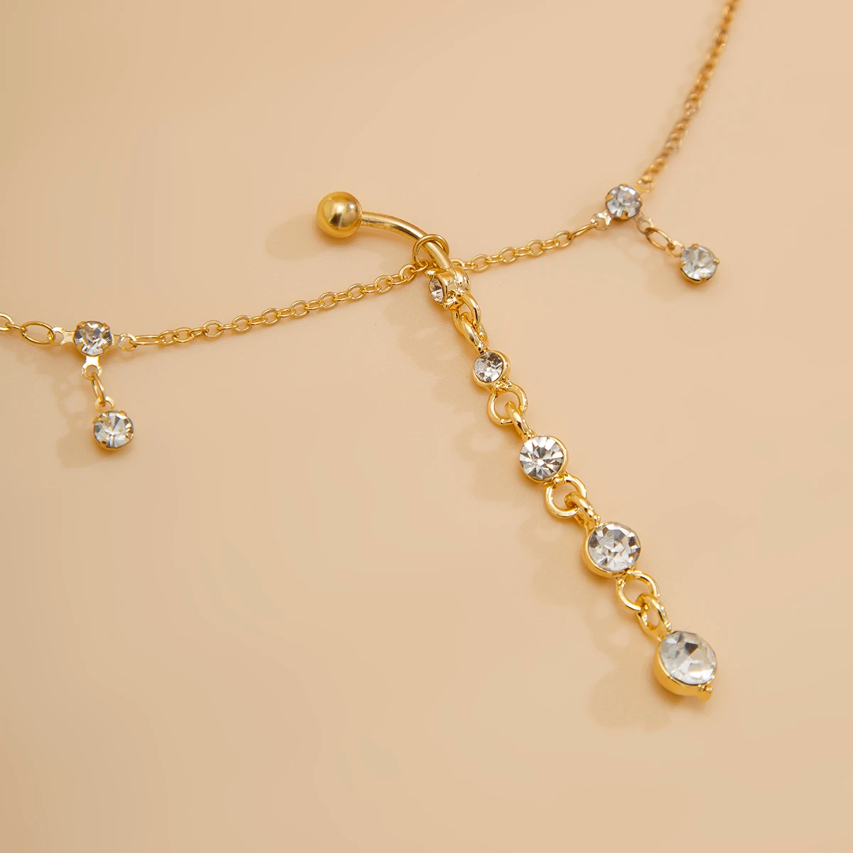 Simple Rhinestone Pendant Waist Chain waist chain LUNARITY GARAGE   