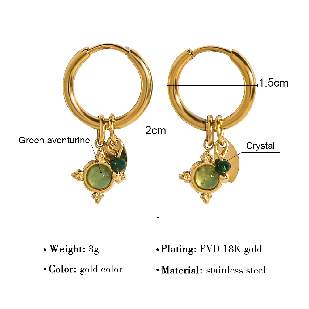 Everlasting Emerald Hoops earrings LUNARITY GARAGE   