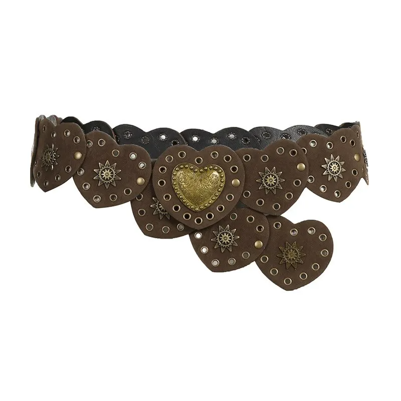 Brown Love Heart Boho Waist Belt belt LUNARITY GARAGE   