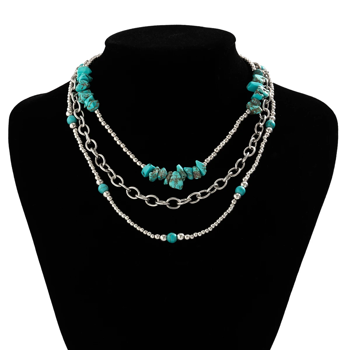 Bohemian Turquoise Stone Clavicle Necklace necklaces LUNARITY GARAGE