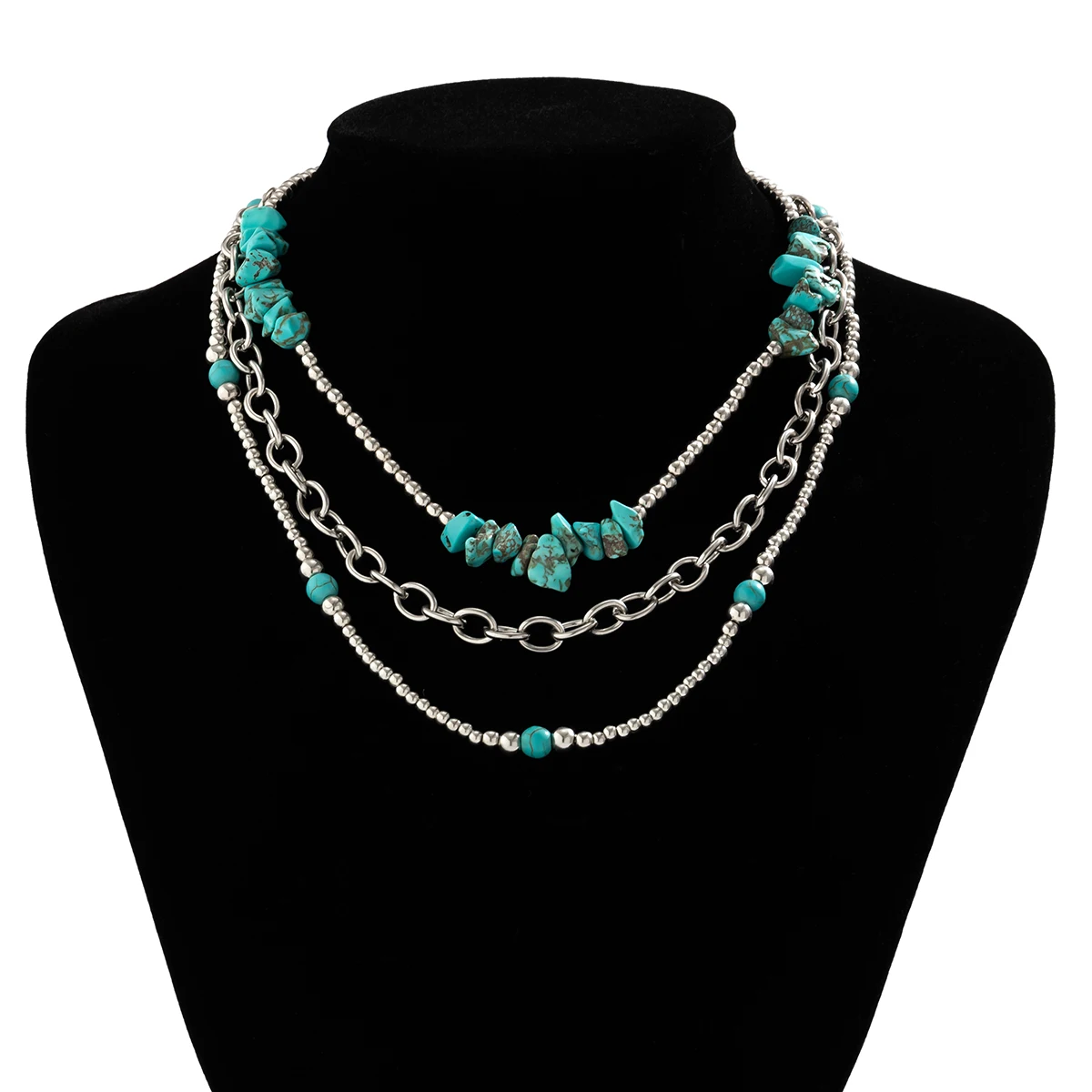 Bohemian Turquoise Stone Clavicle Necklace necklaces LUNARITY GARAGE   