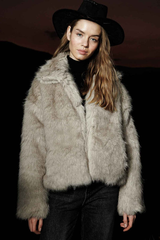 Faux Grey Fur Jacket – Elegance and Comfort Combined Coats LUNARITY GARAGE Standard