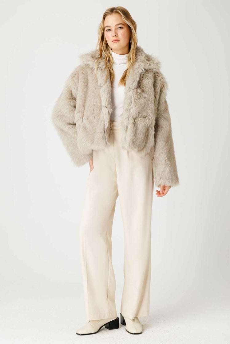 Faux Grey Fur Jacket – Elegance and Comfort Combined Coats LUNARITY GARAGE