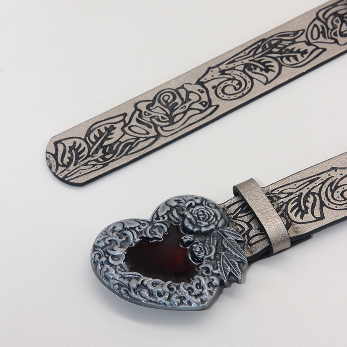 Vintage Punk Style Retro Embossing Love Belt Y2K belt LUNARITY GARAGE