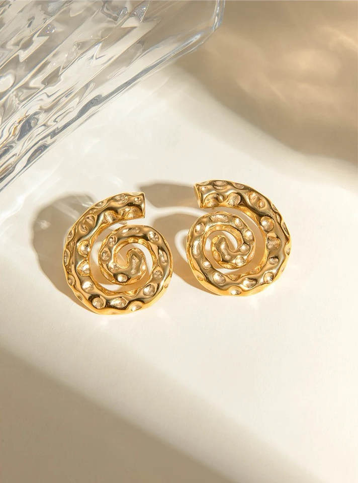 Spiral Hammered Grain Thread Earrings earrings LUNARITY GARAGE