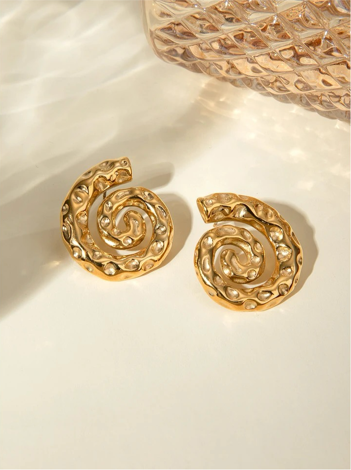 Spiral Hammered Grain Thread Earrings earrings LUNARITY GARAGE