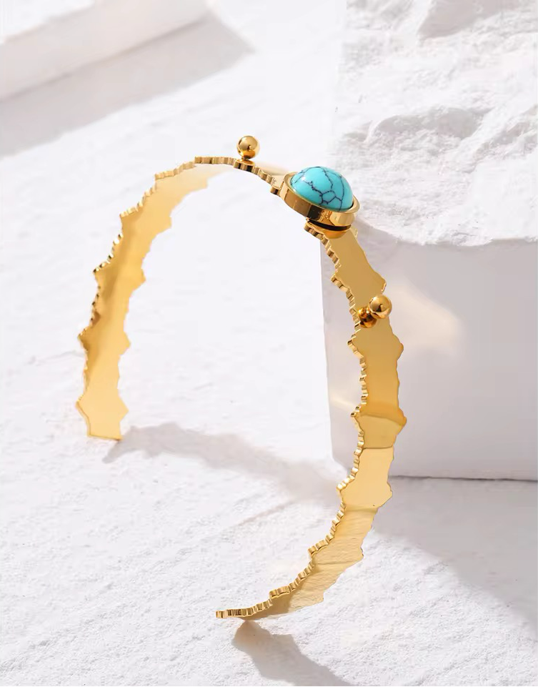 Minimalist Askew Azure Cuff bracelets LUNARITY GARAGE
