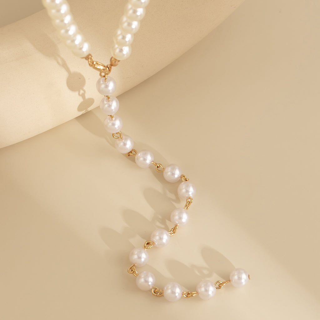 Retro Round Beads Chain Beaded Simple Tassel Long Necklace necklaces LUNARITY GARAGE   