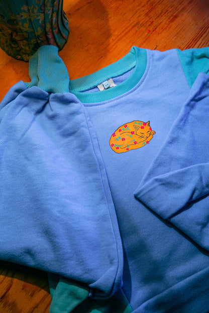 Sleppycat Mint & Lilac Crop Sweatshirt sweatshirt LUNARITY GARAGE   