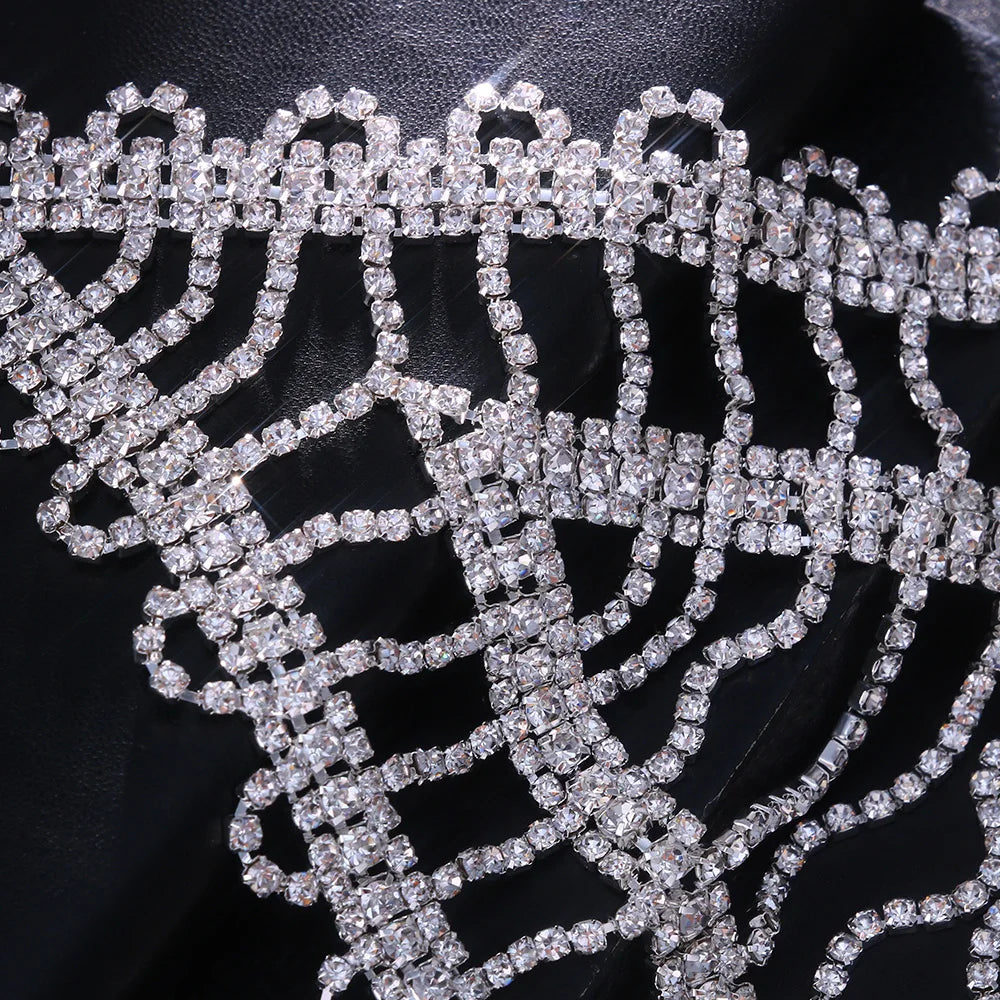 Backless Sexy Rhinestone-Embellished Belted Crop Halter Top crop top Lunarity Garage   