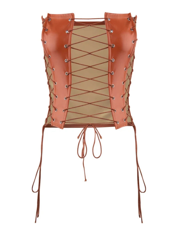 Sexy Gothic PU Leather Lace-Up Corset – Bold, Curvy Shaping with Elegance Corsets Lunarity Garage