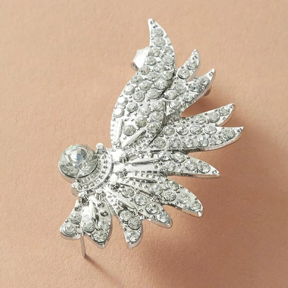 Sparkling Crystal Angel Wing Ear Clips Earrings Lunarity Garage   