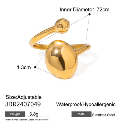 Uworld Minimalist 316L Stainless Steel INS Ring High Quality Waterproof Charm Metal Gold Silver Color Fashion Finger Jewelry LUNARITY GARAGE JDR2407049