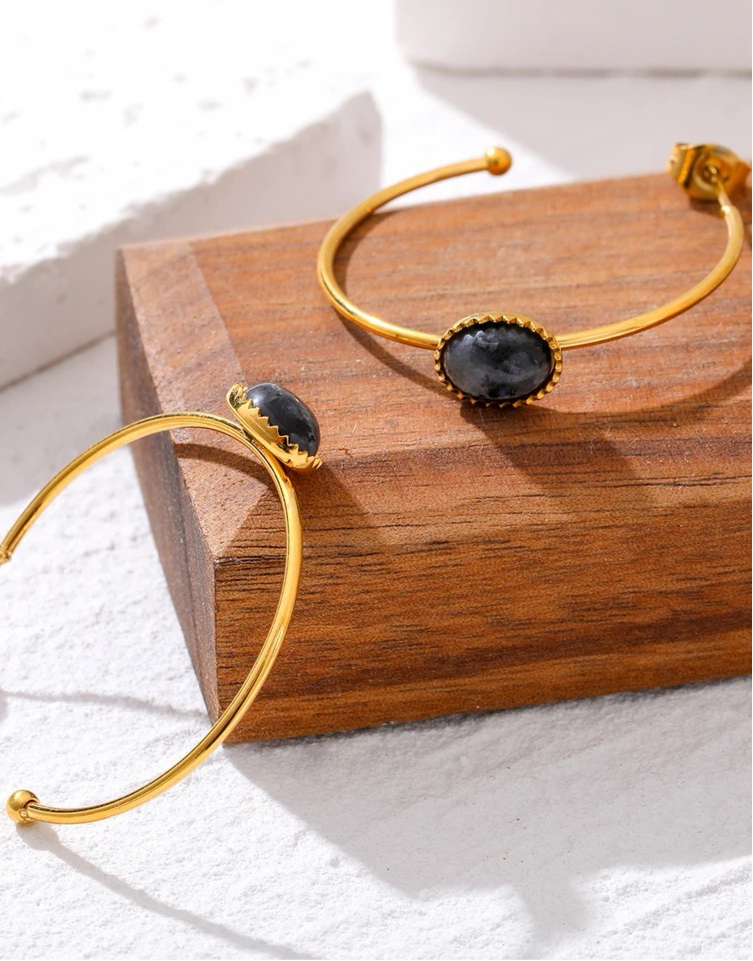 Labradorite Aura Hoops earrings LUNARITY GARAGE