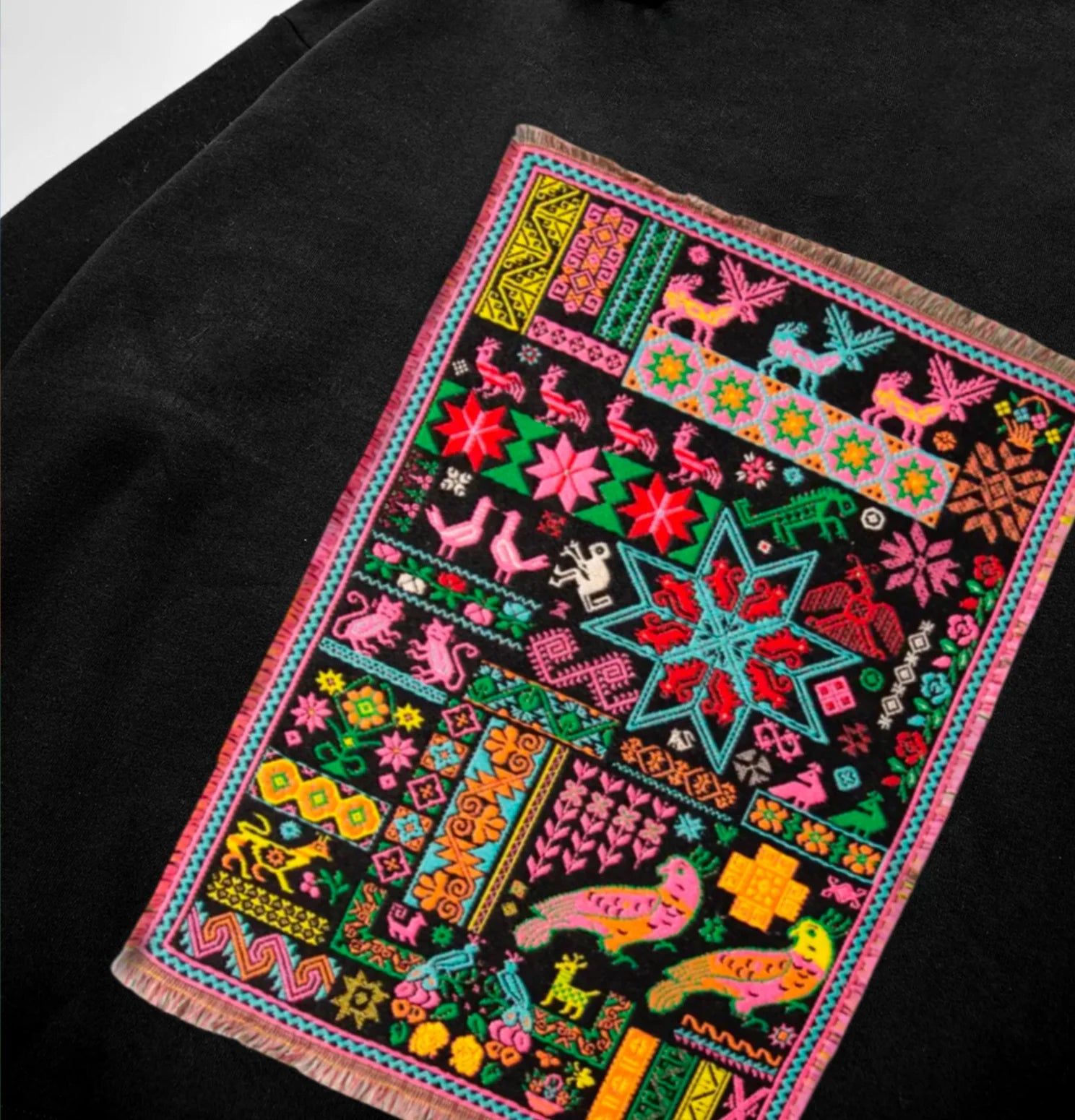 Owl & Bird Garden Midi Black Oversized Sweatshirt sweatshirt LUNARITY GARAGE
