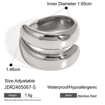 Uworld Minimalist 316L Stainless Steel INS Ring High Quality Waterproof Charm Metal Gold Silver Color Fashion Finger Jewelry LUNARITY GARAGE JDR2405067-S