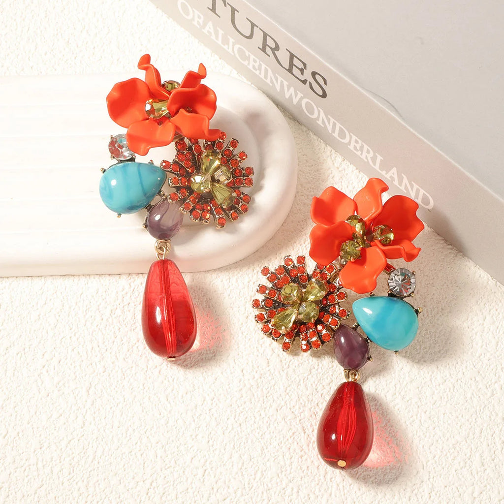 Exaggerated Resin Flower Drop Earrings Earrings Lunarity Garage   