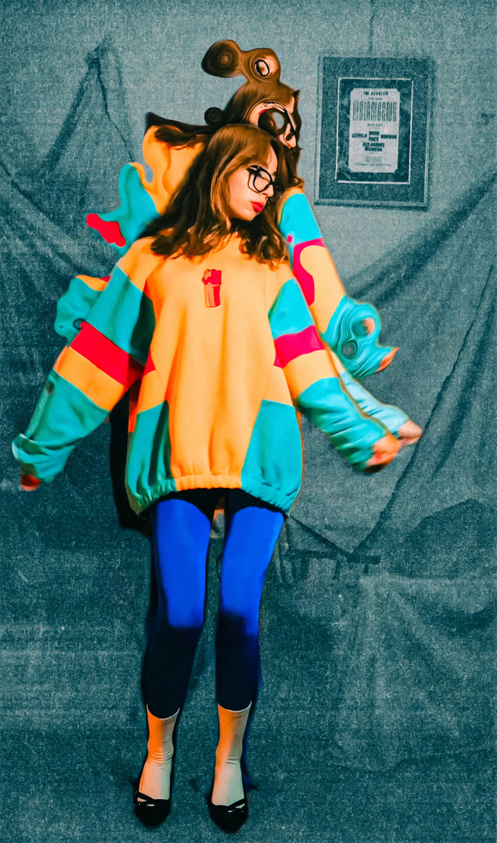 Let's Hug Colorful Oversized Hooded Sweatshirt Hoodie LUNARITY GARAGE