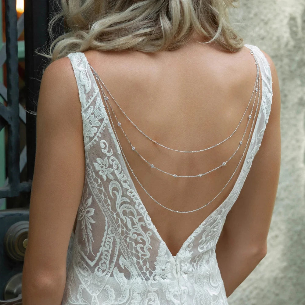 Multi-Layer Rhinestone Water Drop Back Chain Body jewelry Lunarity Garage