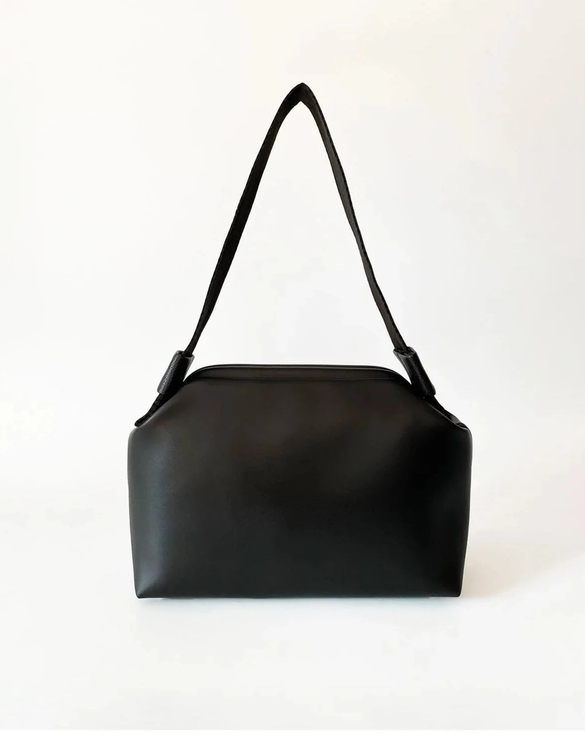 Elegant Black Faux Leather Handbag - Versatile Design with Removable Handle handbags LUNARITY GARAGE