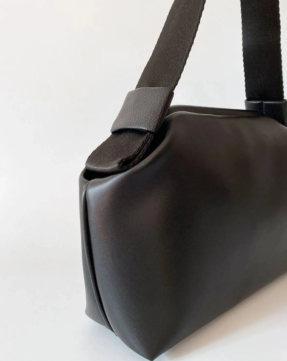 Elegant Black Faux Leather Handbag - Versatile Design with Removable Handle handbags LUNARITY GARAGE   