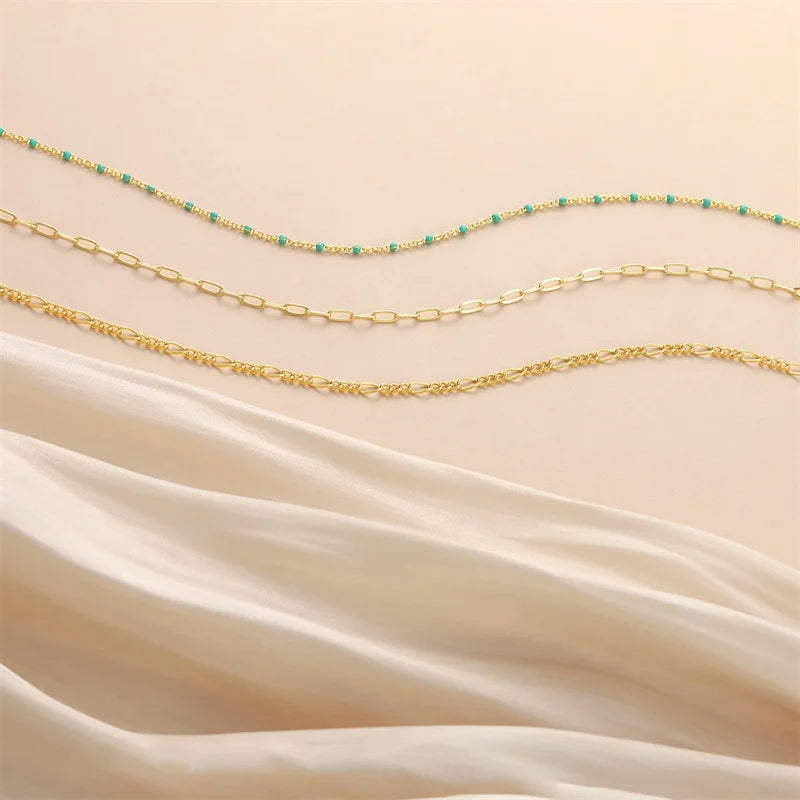 Boho Turquoise Multilayer Chain Anklets Anklet Lunarity Garage
