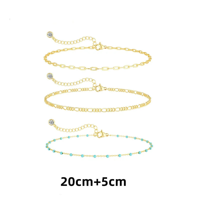 Boho Turquoise Multilayer Chain Anklets Anklet Lunarity Garage