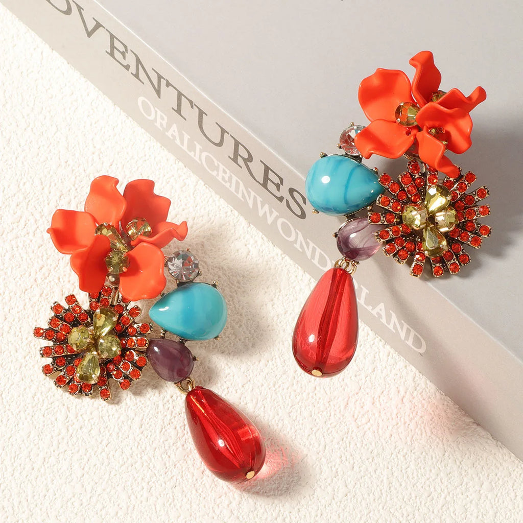 Exaggerated Resin Flower Drop Earrings Earrings Lunarity Garage   
