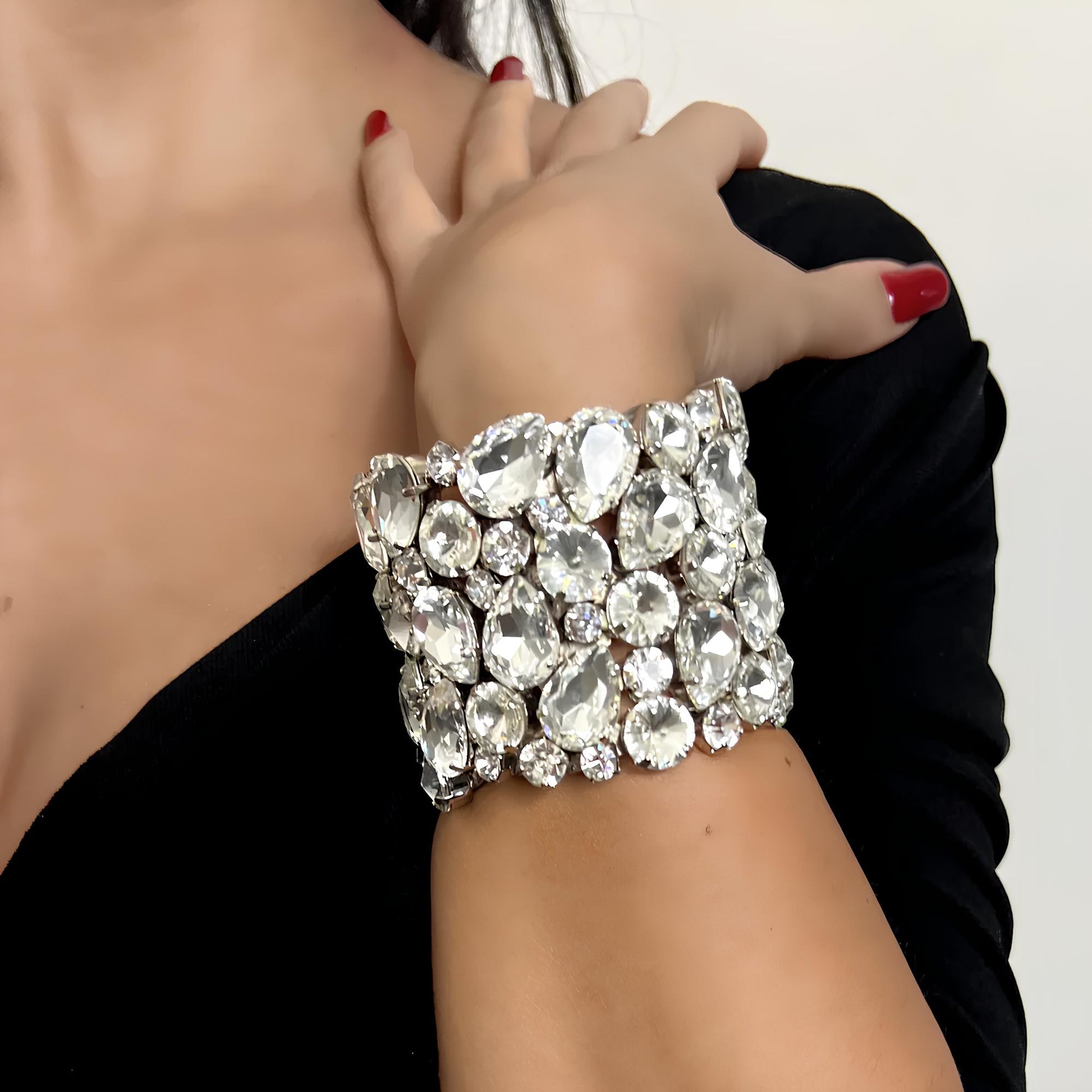 Exaggerated Luxury Necklace & Bangle Set Jewelry Set Lunarity Garage Bracelet Silver