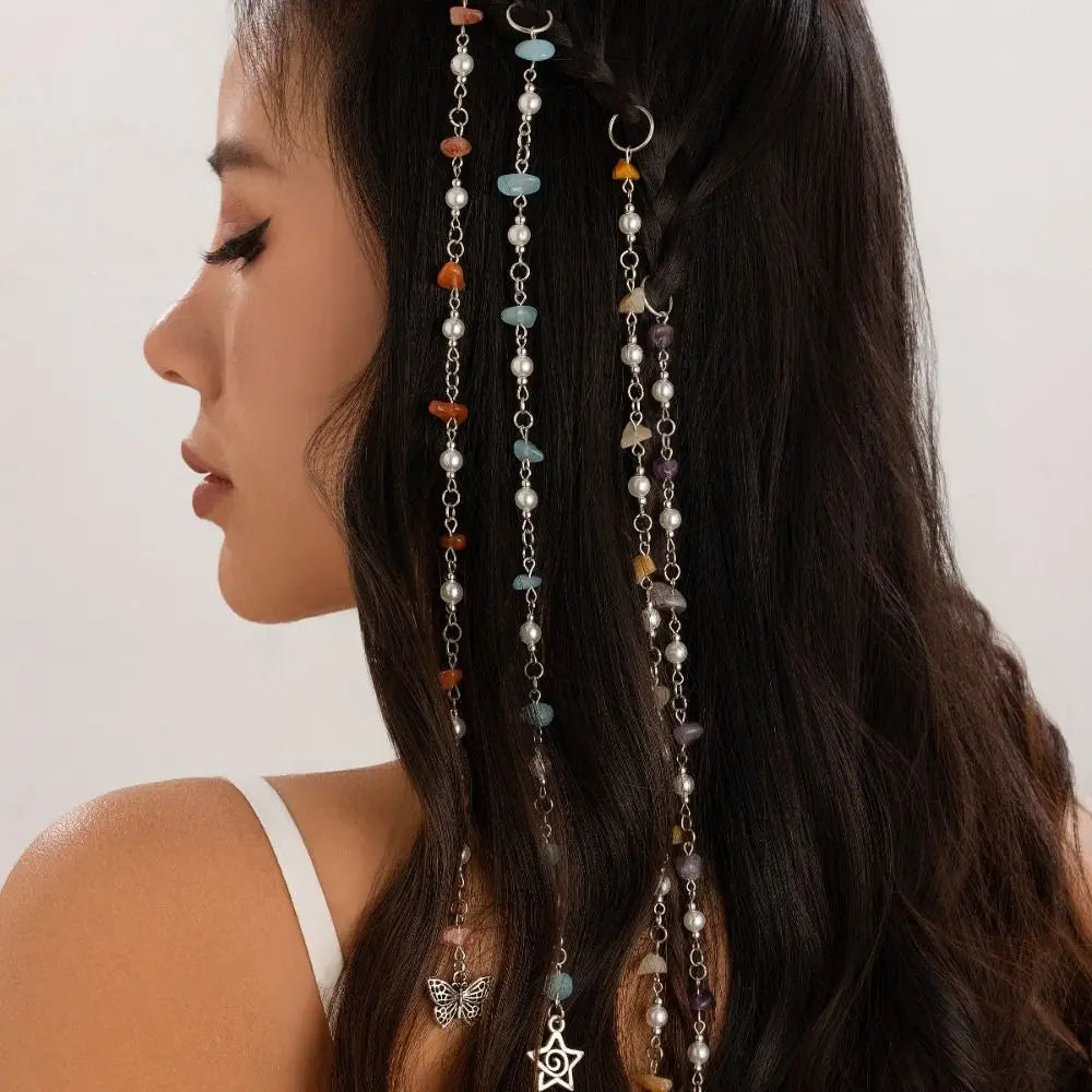 Colorful Stone Butterfly Fringe Headbands Hair Clips Lunarity Garage   