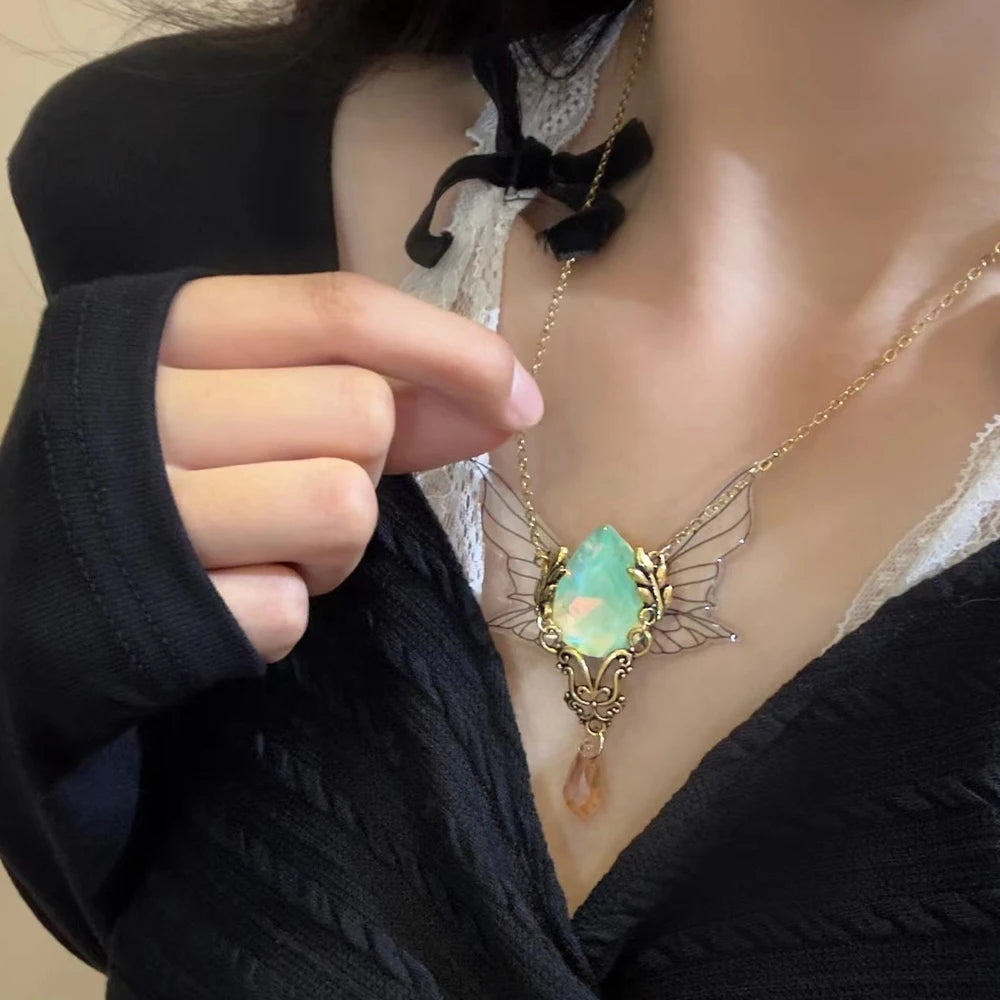 Vintage Brown Butterfly Choker Necklace - Women's Fashion Collarbone Chain Pendant Necklace Lunarity Garage