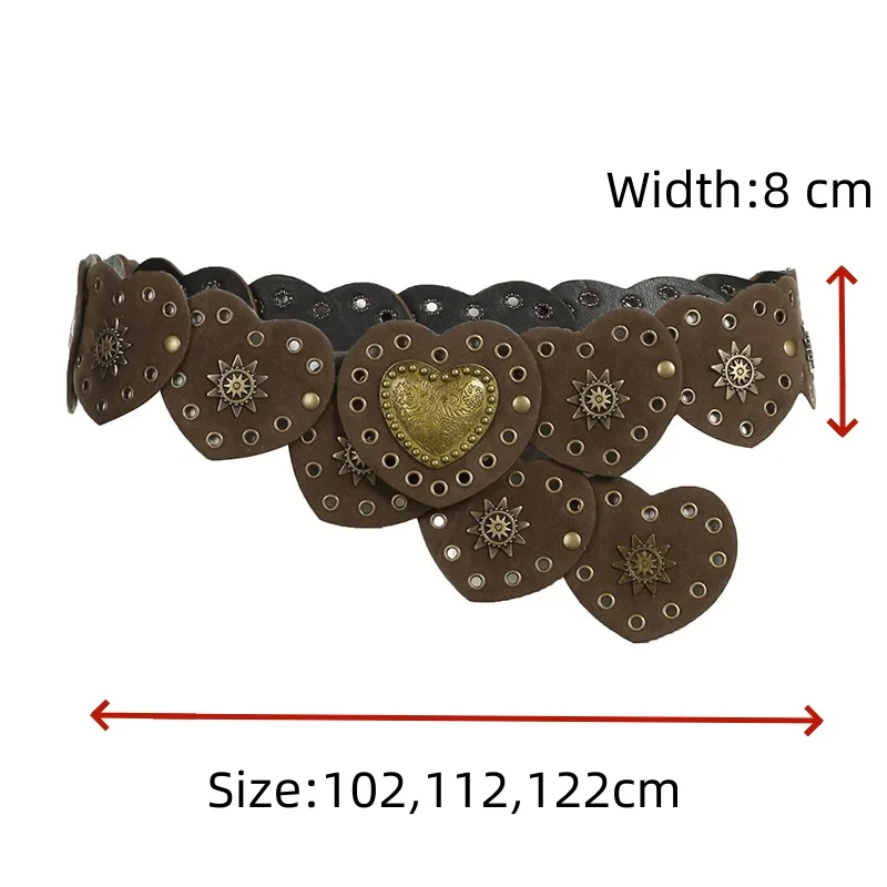 Brown Love Heart Boho Waist Belt belt LUNARITY GARAGE   