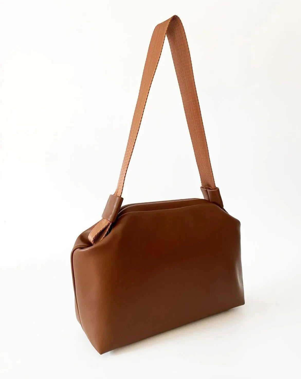 Elegant Brown Faux Leather Handbag - Versatile Design with Removable Handle handbags LUNARITY GARAGE