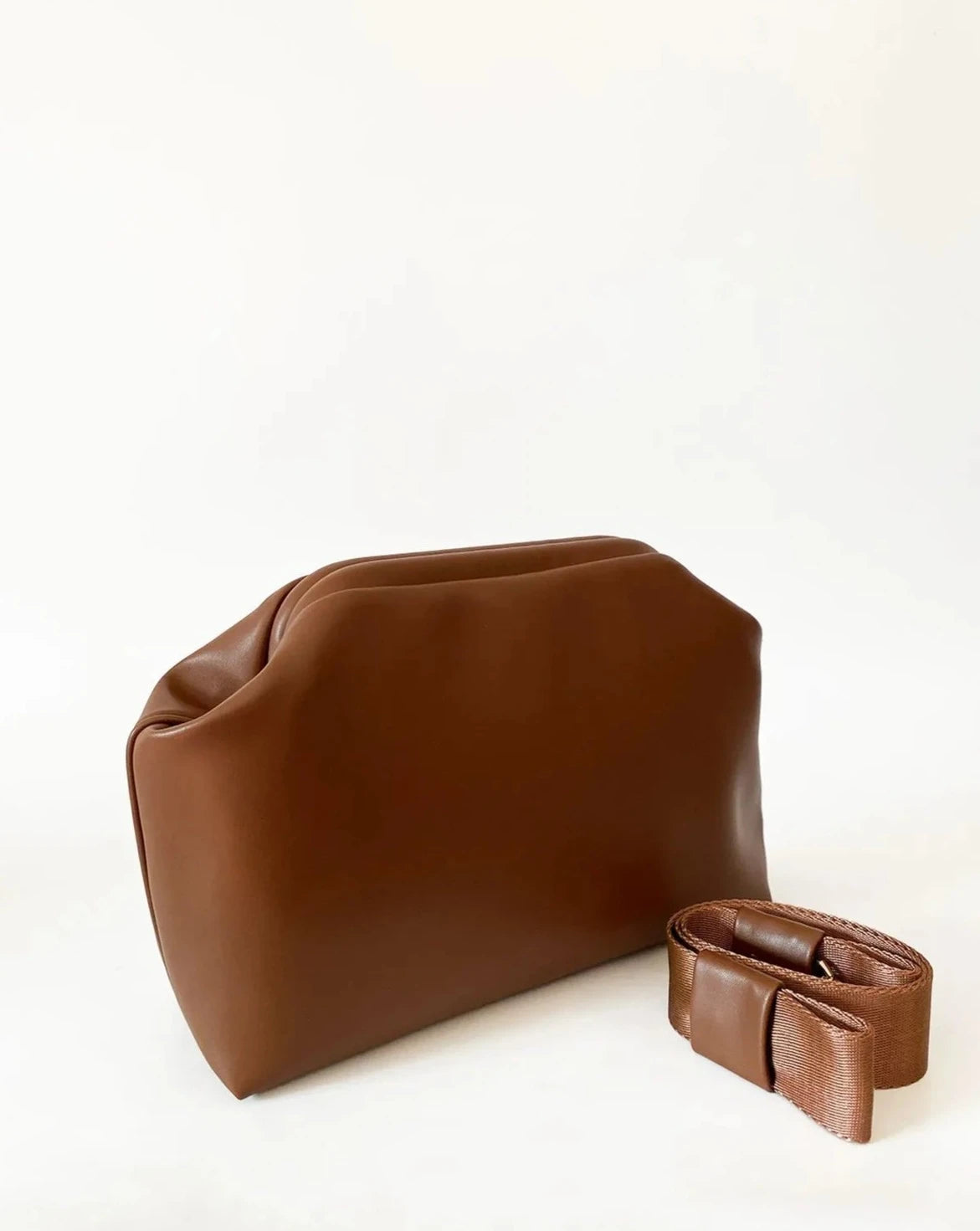 Elegant Brown Faux Leather Handbag - Versatile Design with Removable Handle handbags LUNARITY GARAGE   