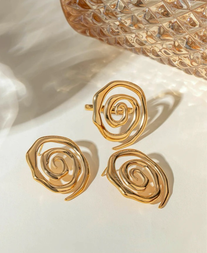 Infinity Loop Earrings and Ring Set set LUNARITY GARAGE   