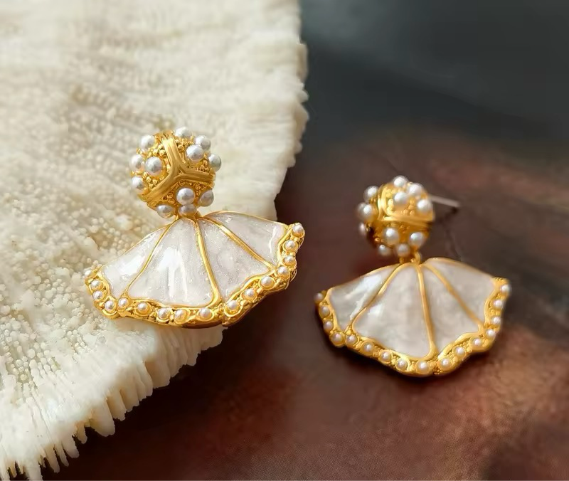 Mermaid Beauty Simulated Pearl Geometric Retro Drop Earring earrings LUNARITY GARAGE